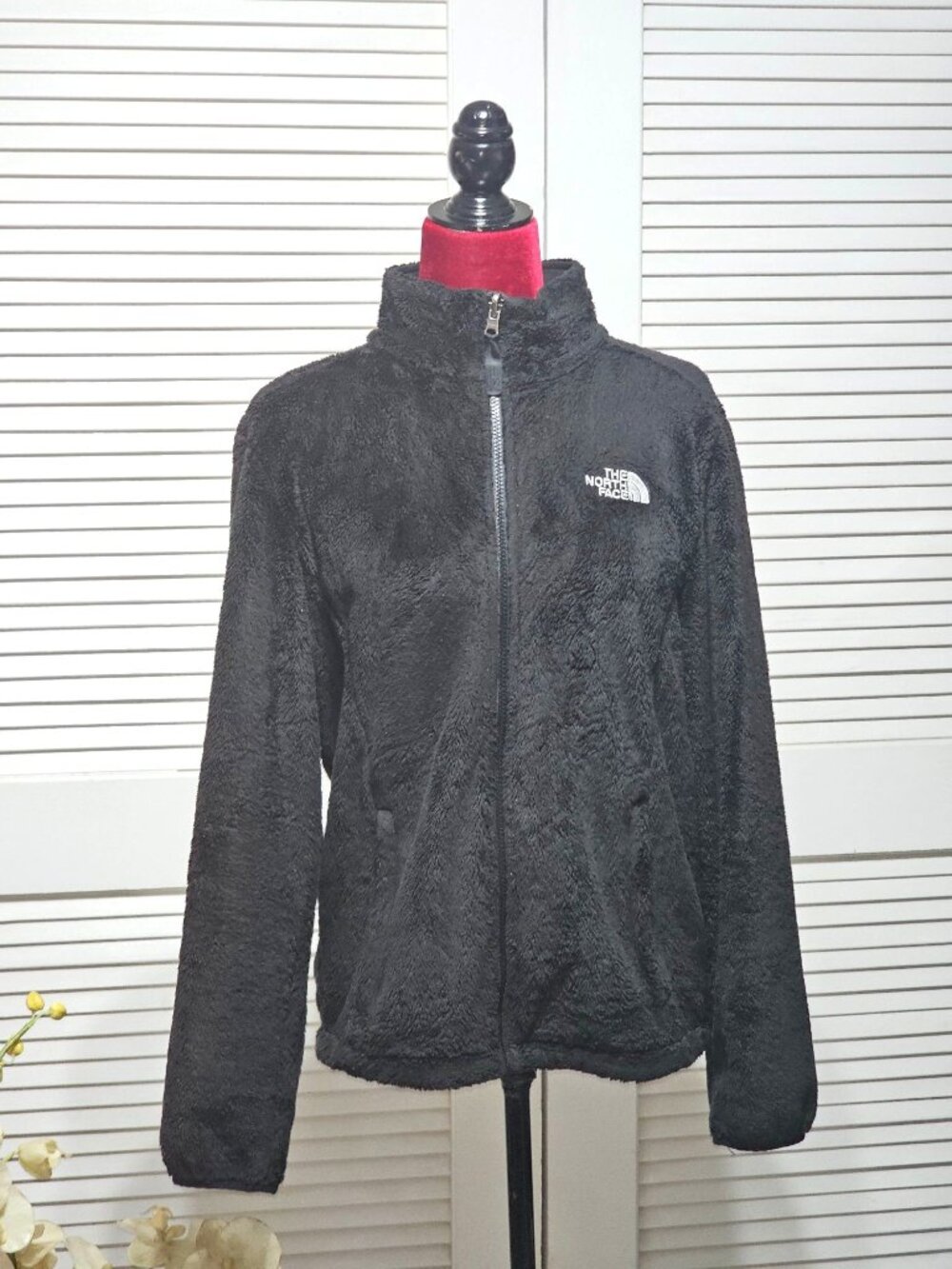 The North Face Women's Black Osito 2 Fleece Jacket Logo Size Medium 2881 - Picture 1 of 13